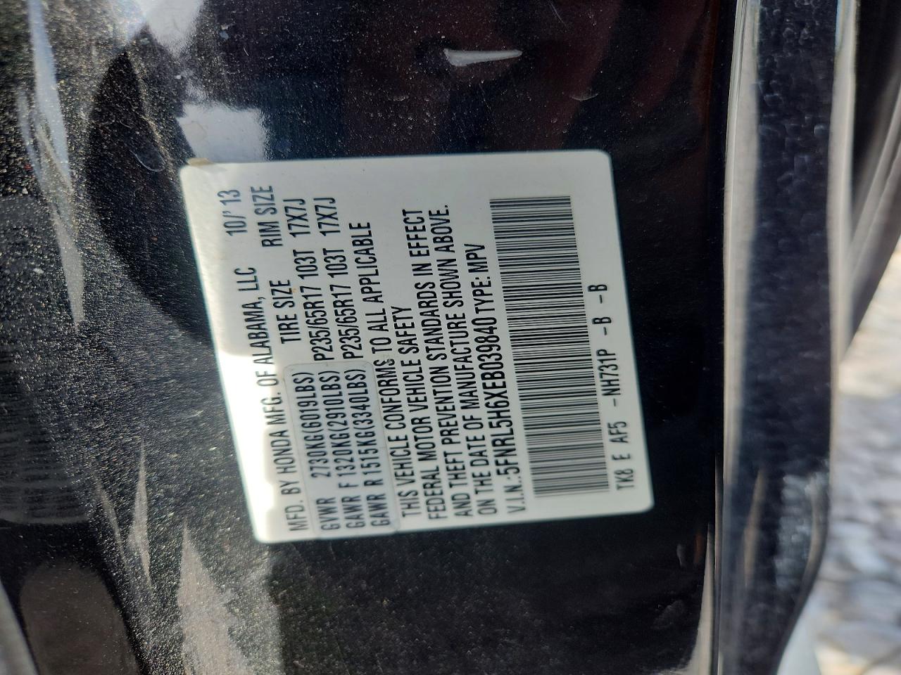 2014 HONDA ODYSSEY EXL photo 27