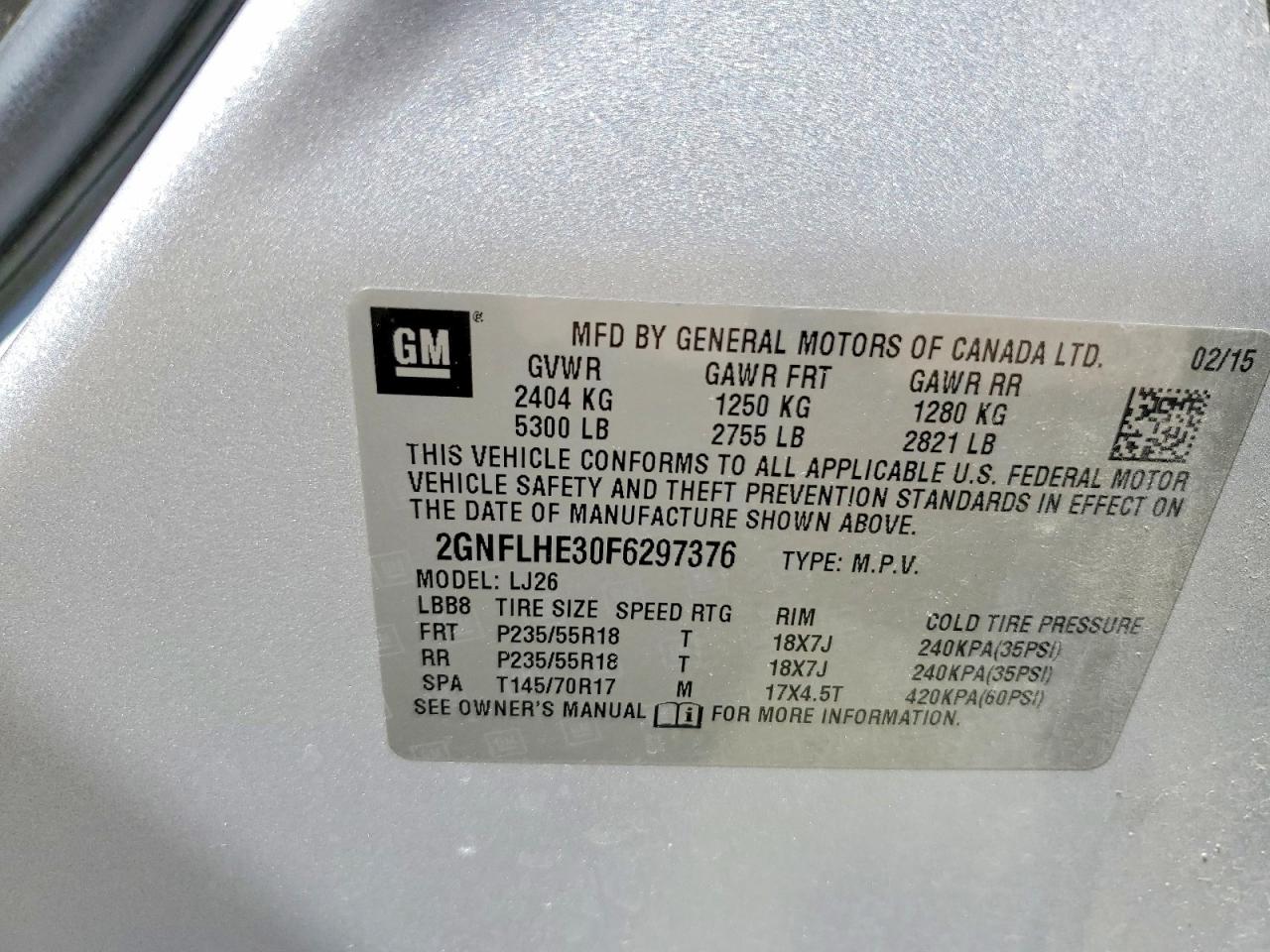 2015 CHEVROLET EQUINOX LTZ photo 13