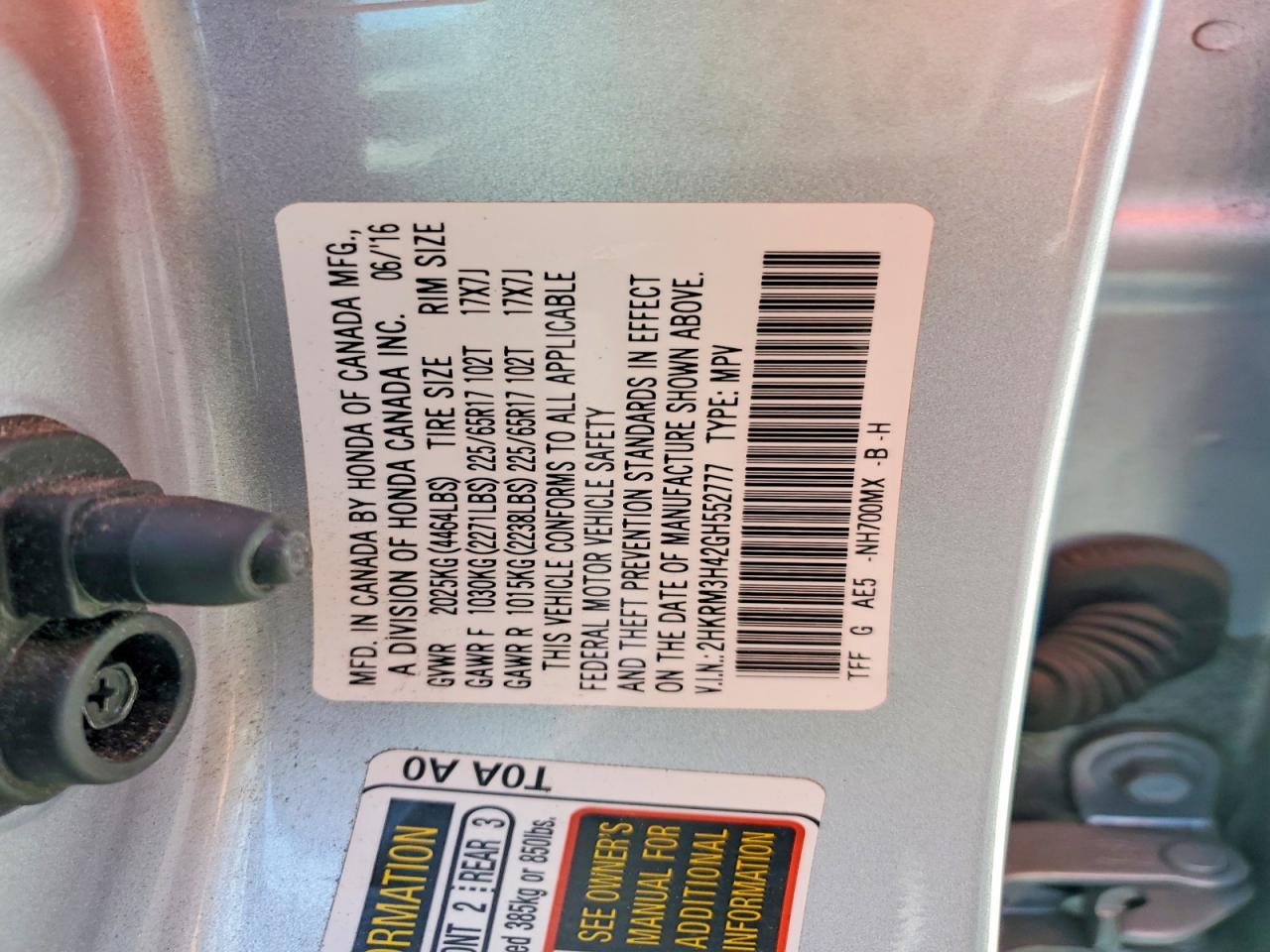 2016 HONDA CR-V SE photo 37