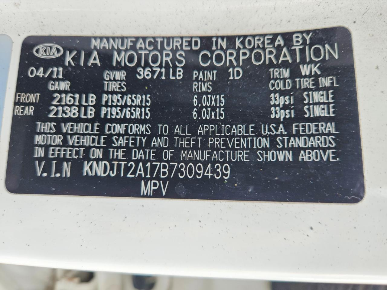 2011 KIA SOUL BASE photo 23