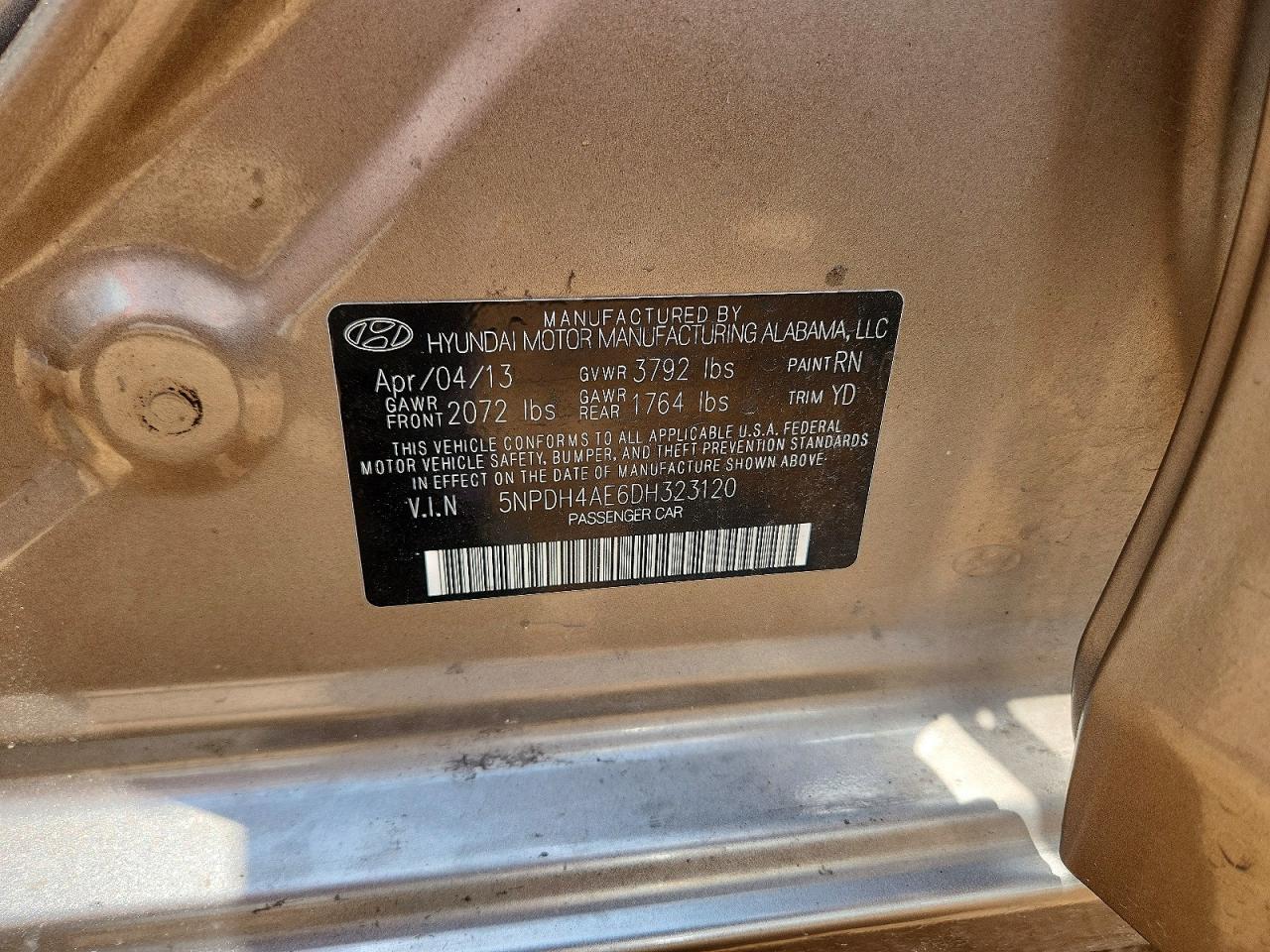 2013 HYUNDAI ELANTRA GLS photo 23