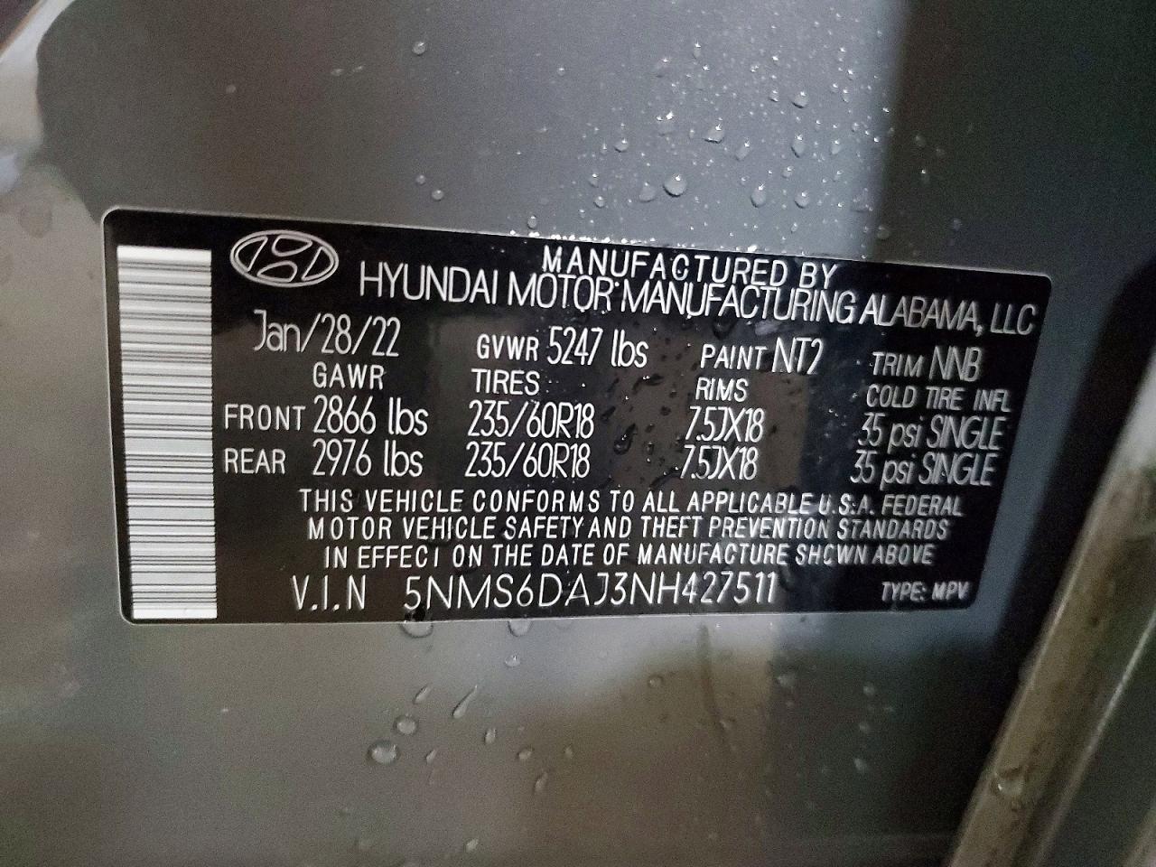 2022 HYUNDAI SANTA FE SEL photo 40