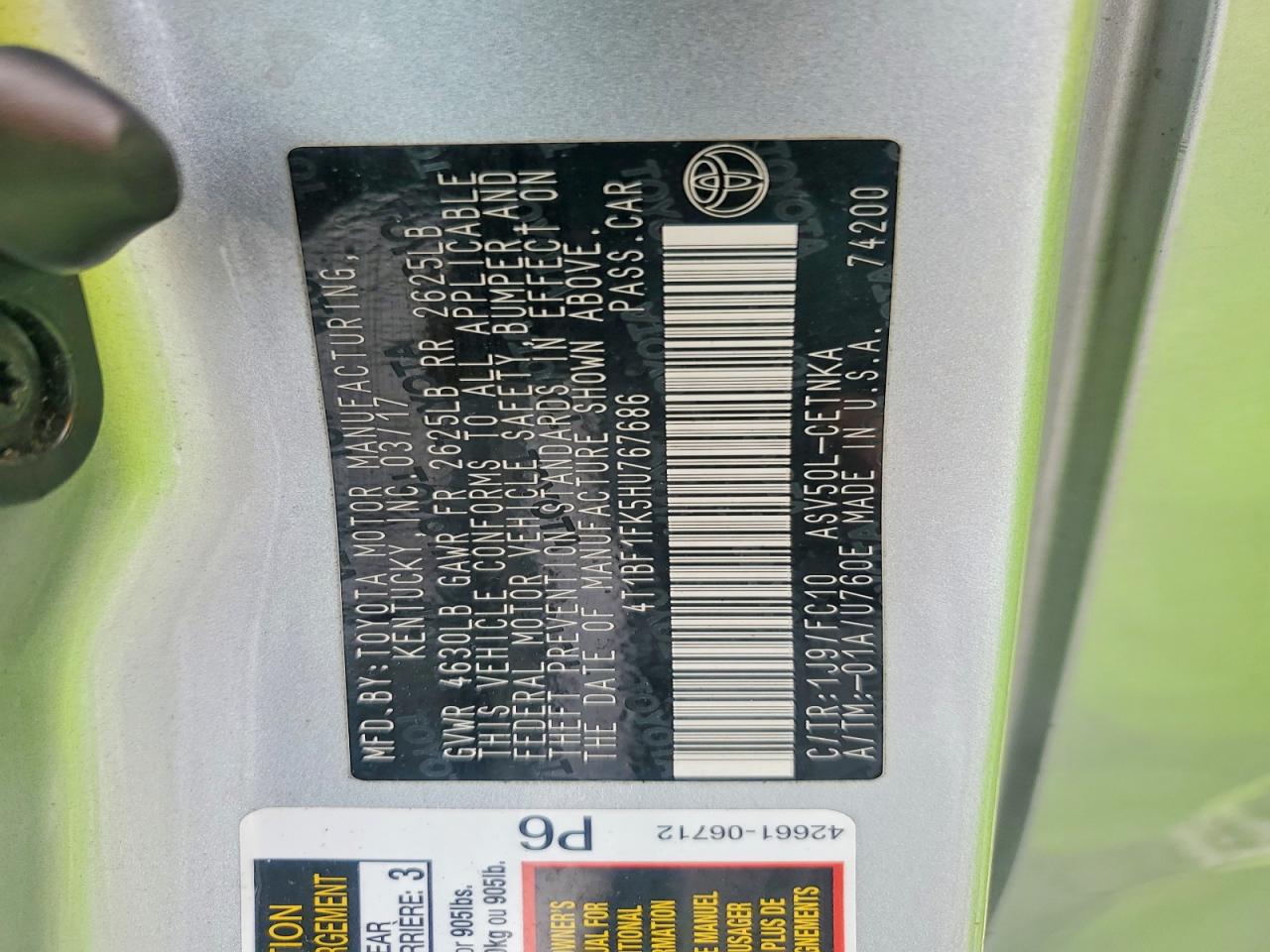 2017 TOYOTA CAMRY LE photo 23