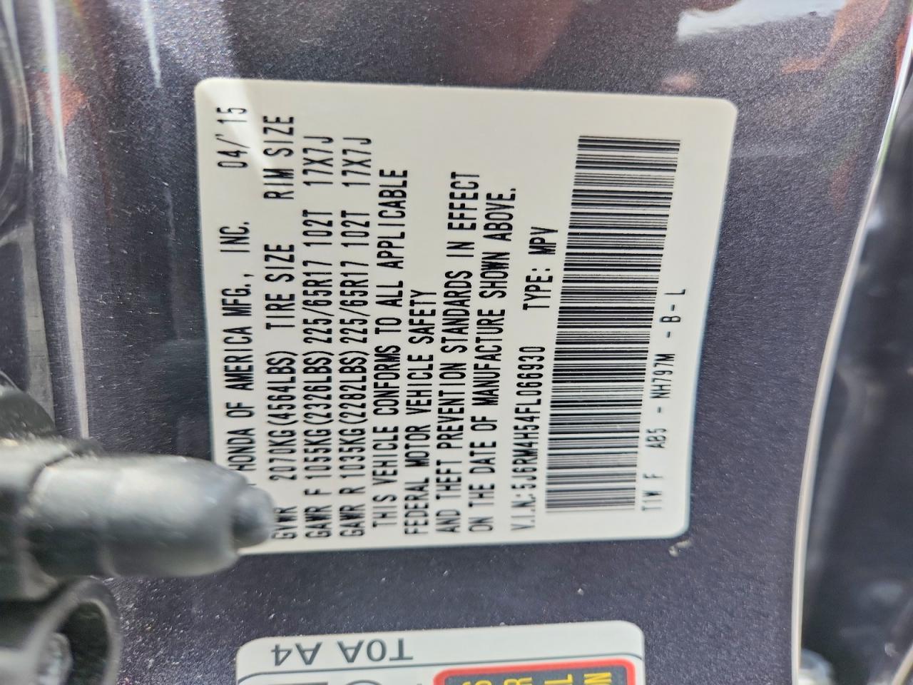 2015 HONDA CR-V EX photo 37