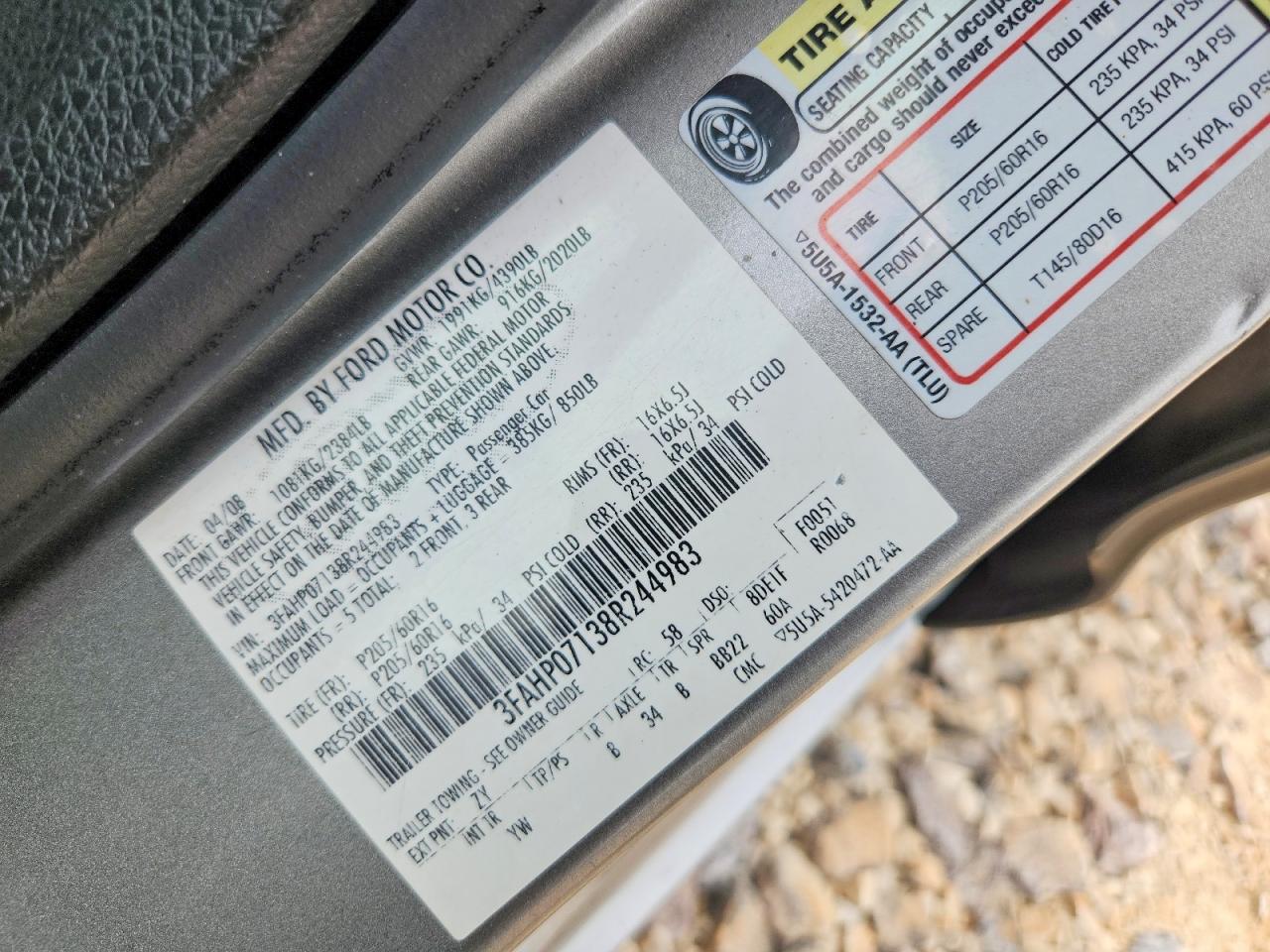 2008 FORD FUSION SE photo 23