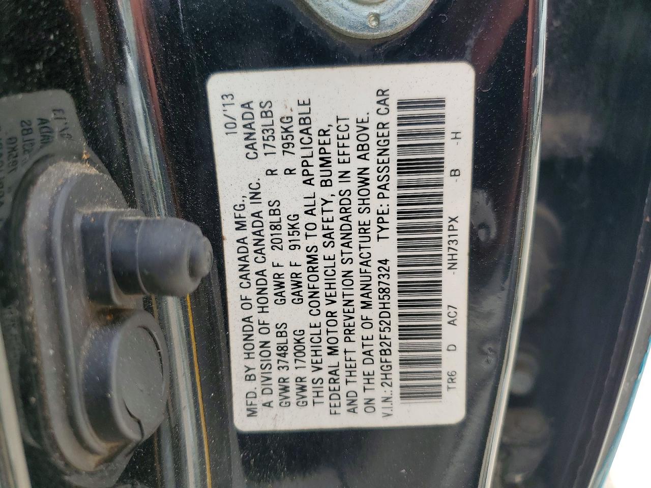 2013 HONDA CIVIC LX photo 23