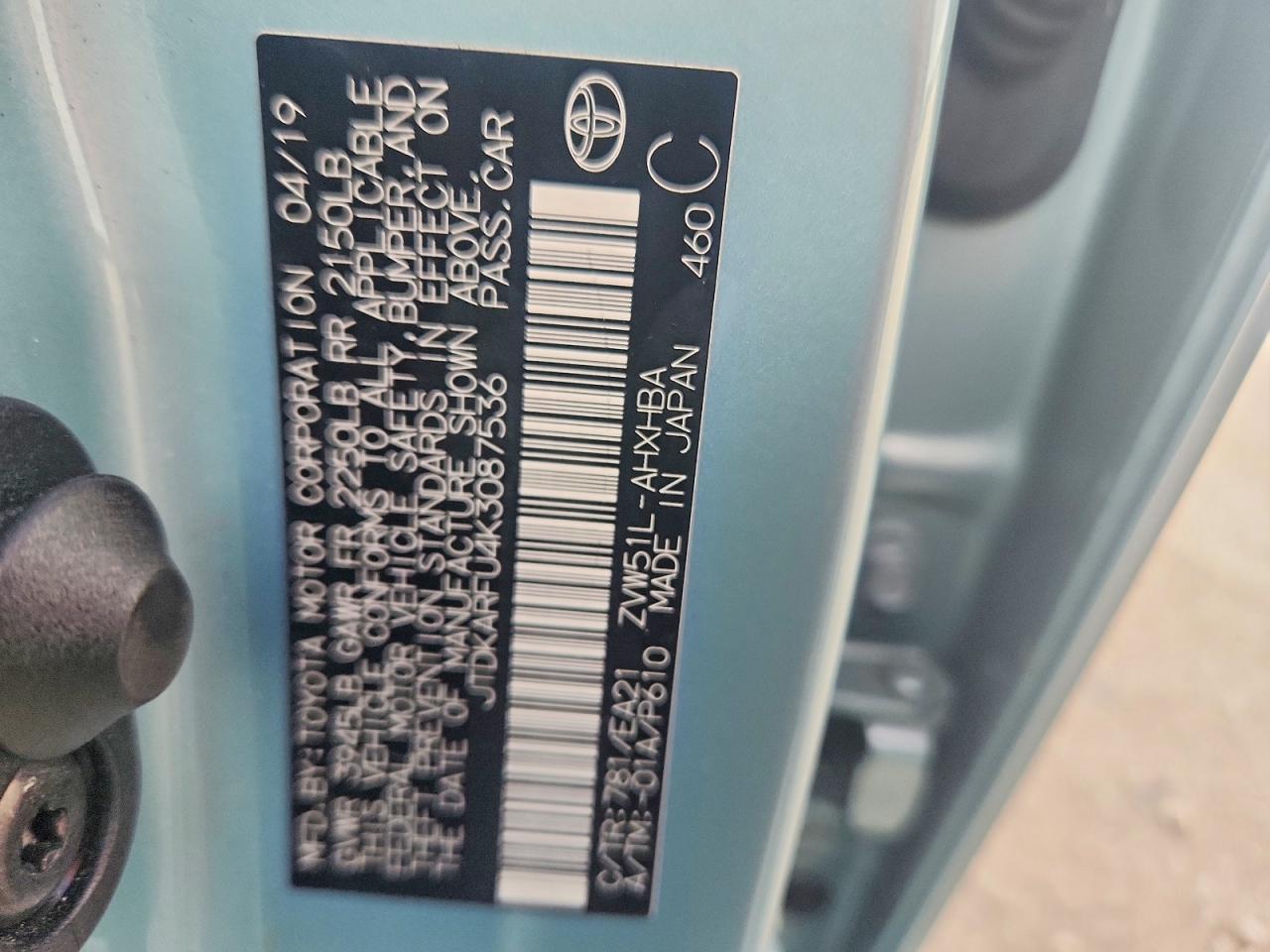 2019 TOYOTA PRIUS LIMITED photo 12