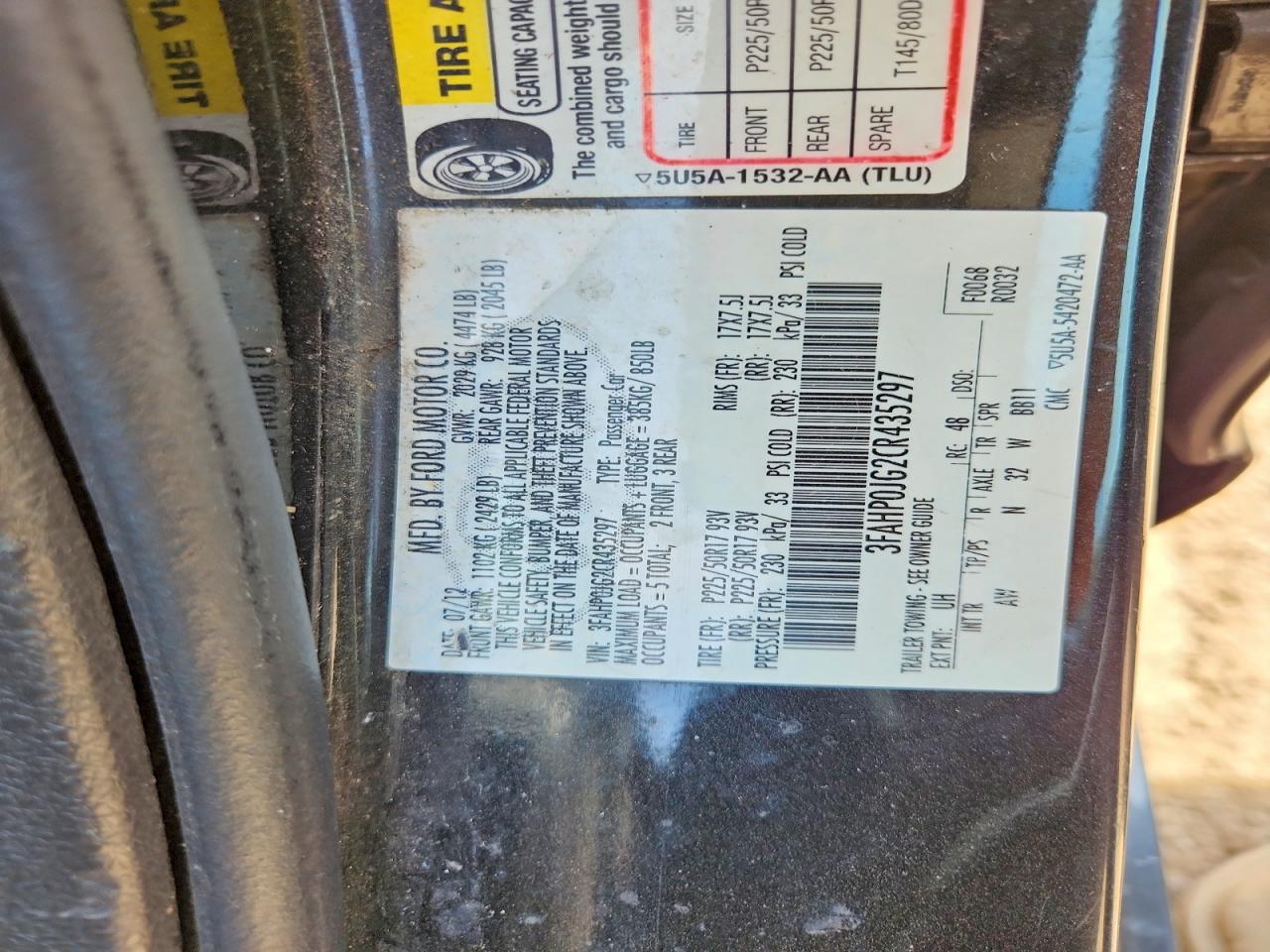 2012 FORD FUSION SEL photo 34