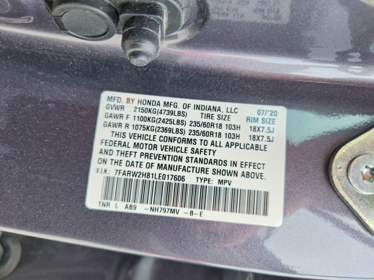 2020 HONDA CR-V EXL photo 37