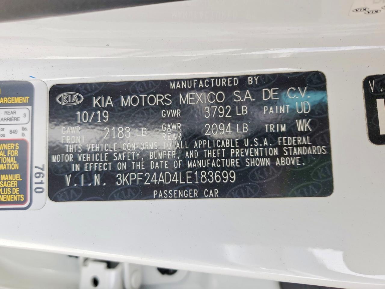 2020 KIA FORTE LXS photo 23