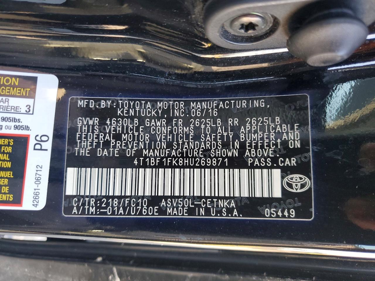 2017 TOYOTA CAMRY LE photo 23