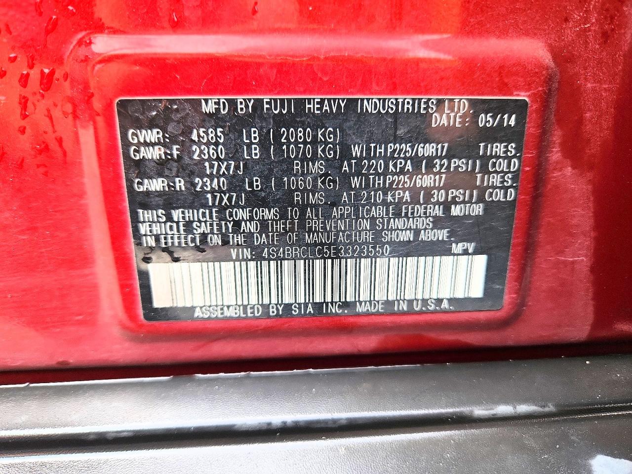 2014 SUBARU OUTBACK 2.5I LIMITED photo 25