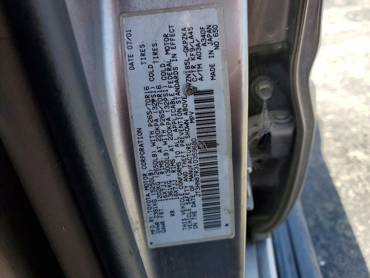 2001 TOYOTA 4RUNNER LIMITED photo 37