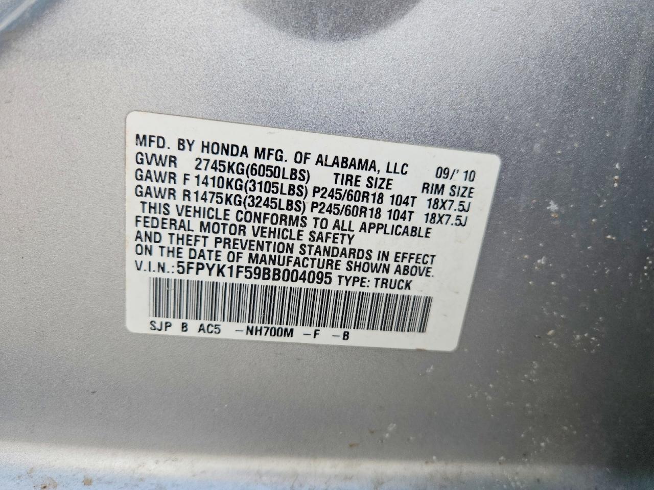 2011 HONDA RIDGELINE RTL photo 23