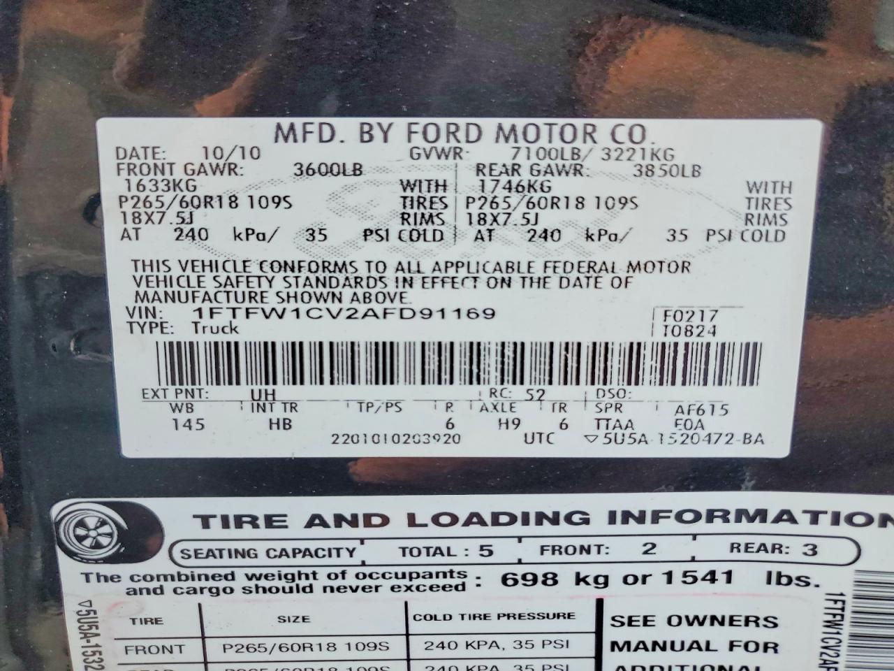 2010 FORD F150 SUPERCREW photo 23