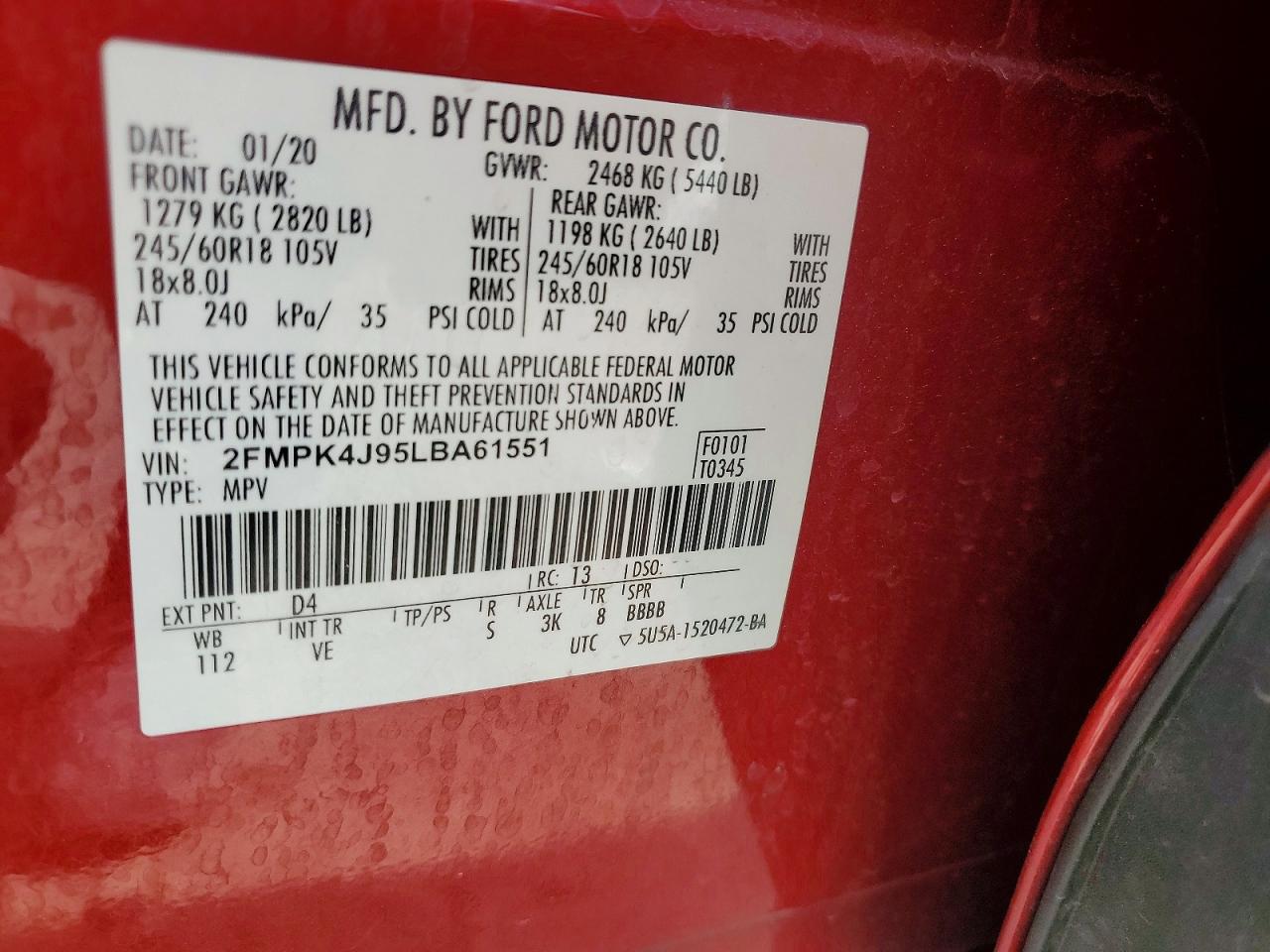2020 FORD EDGE SEL photo 25