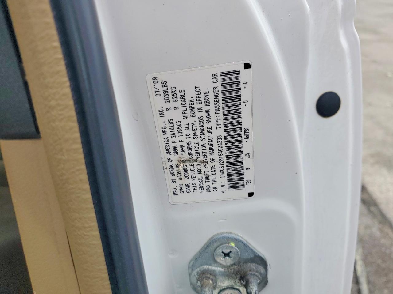 2009 HONDA ACCORD EXL photo 23