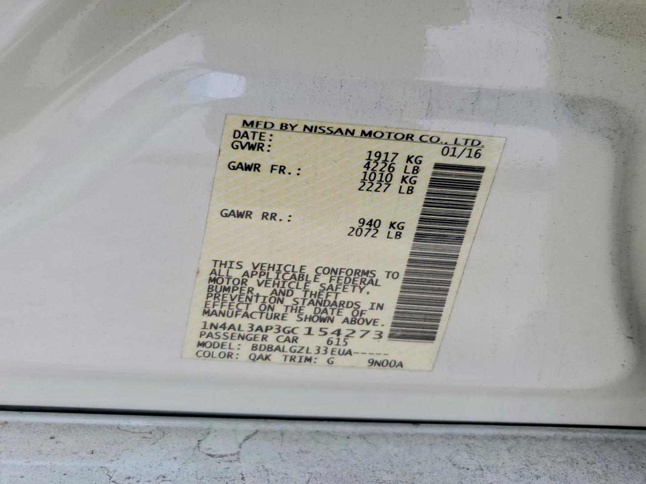 2016 NISSAN ALTIMA 2.5 S photo 25
