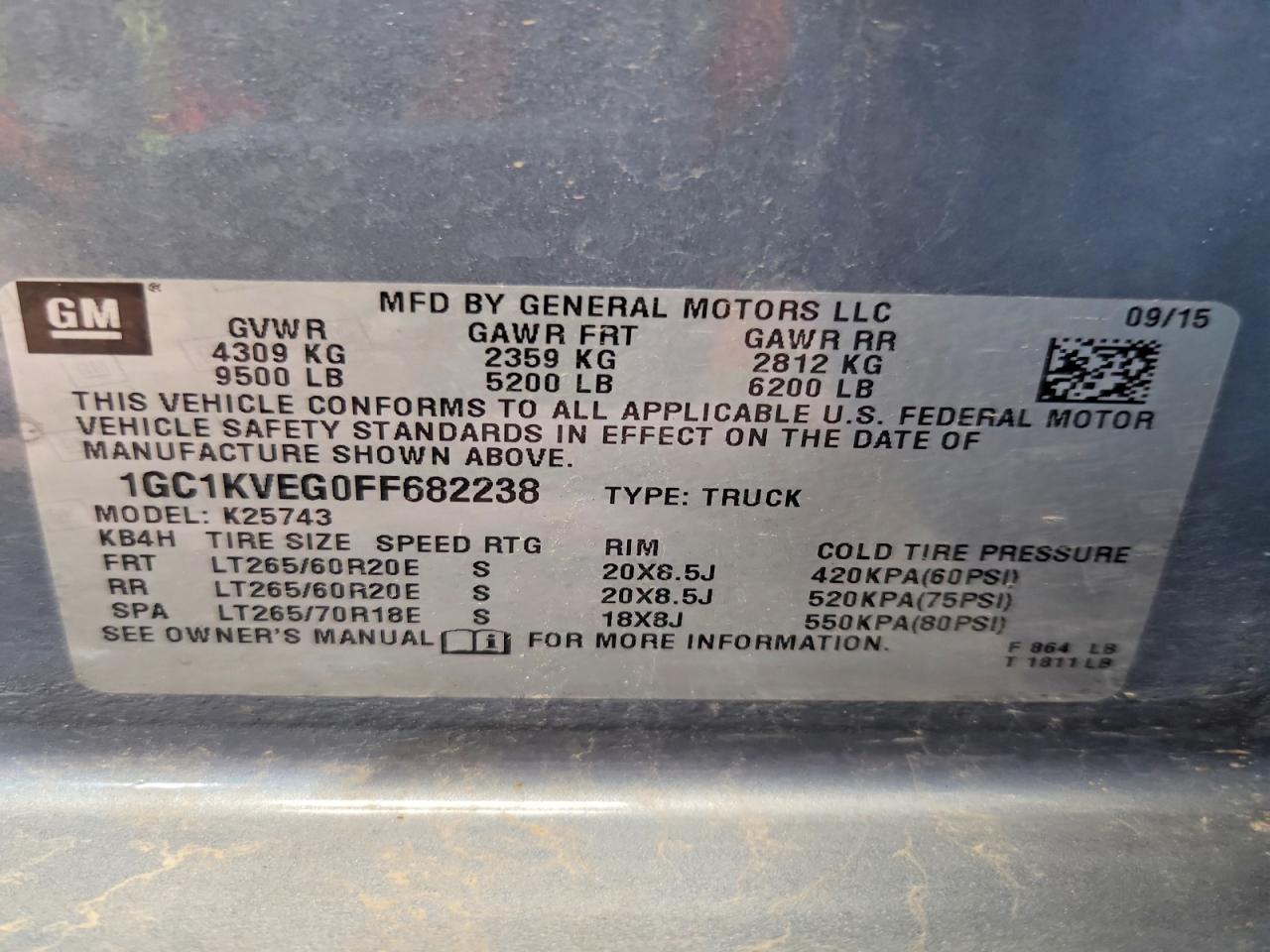 2015 CHEVROLET SILVERADO K2500 HEAVY DUTY LT photo 12