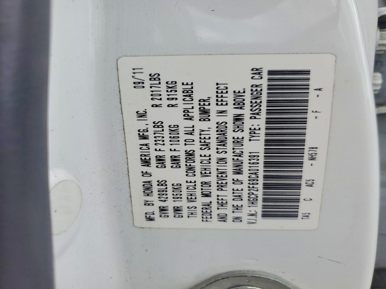 2012 HONDA ACCORD SE photo 23