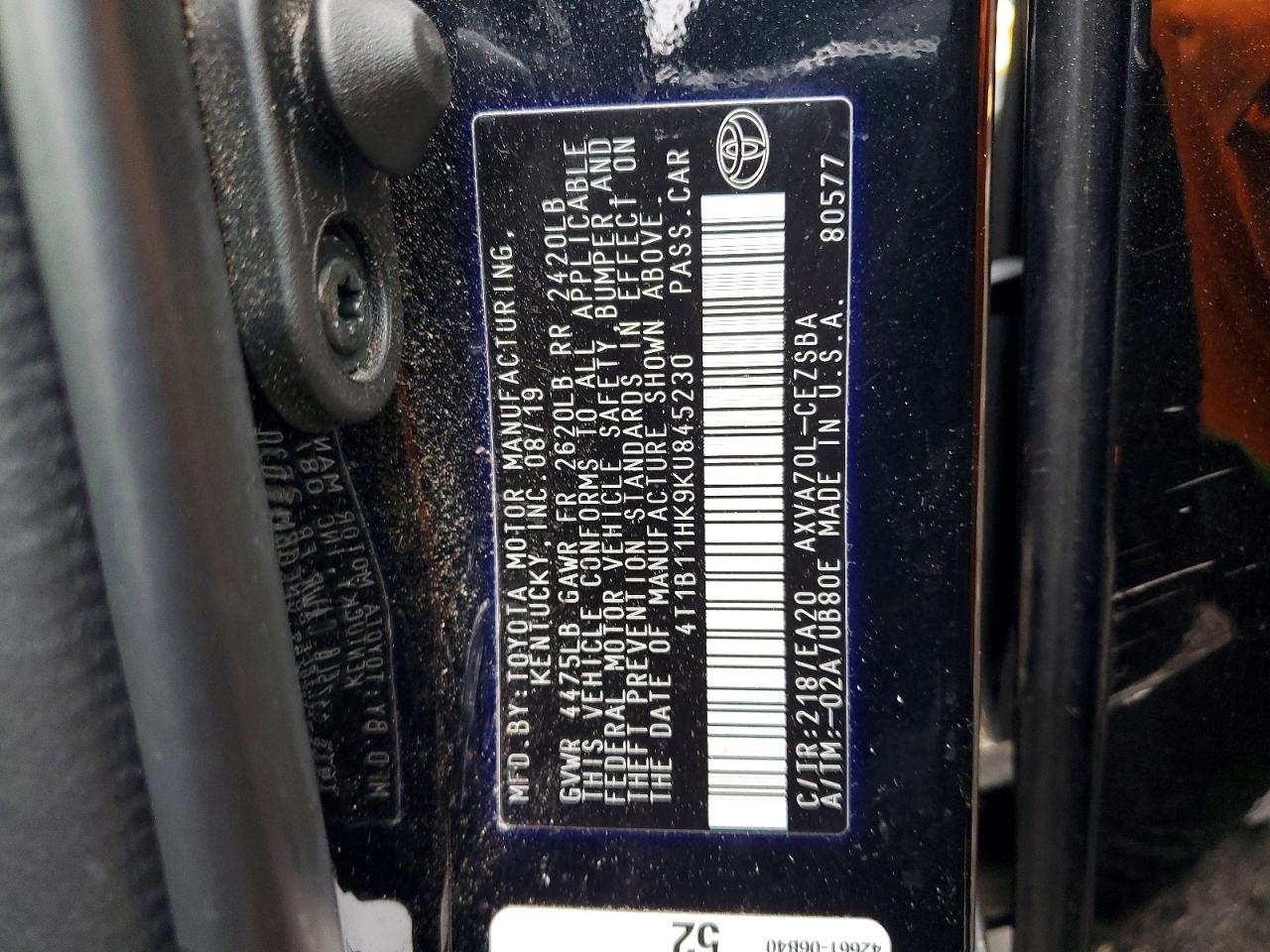 2019 TOYOTA CAMRY SE photo 23