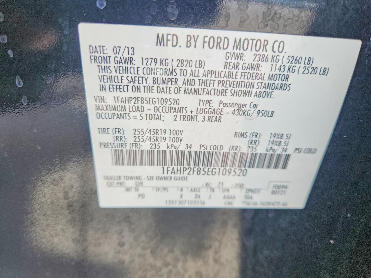 2014 FORD TAURUS LIMITED photo 23