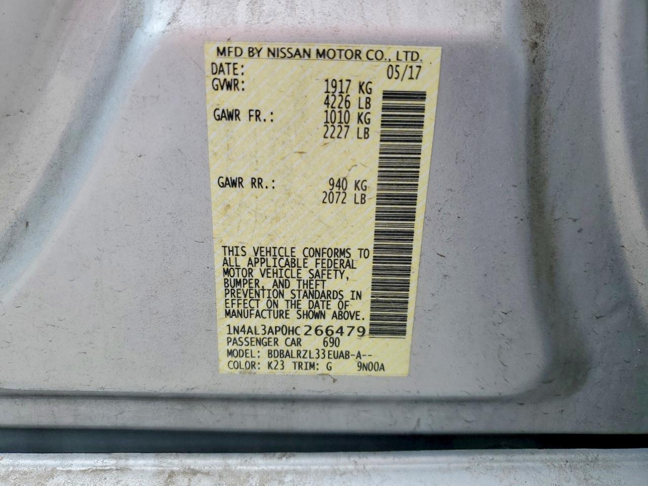 2017 NISSAN ALTIMA 2.5 SL photo 25