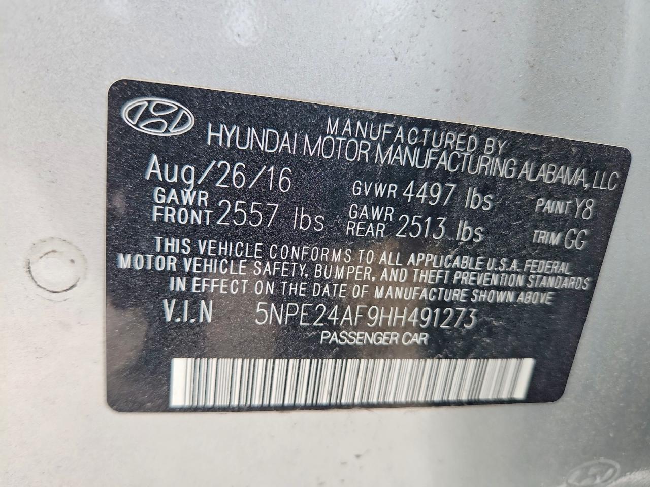 2017 HYUNDAI SONATA SE photo 34