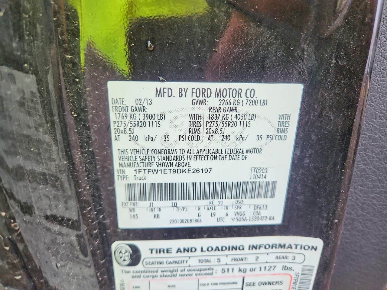 2013 FORD F150 photo 12