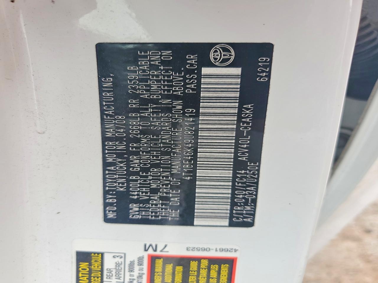 2009 TOYOTA CAMRY SE photo 25