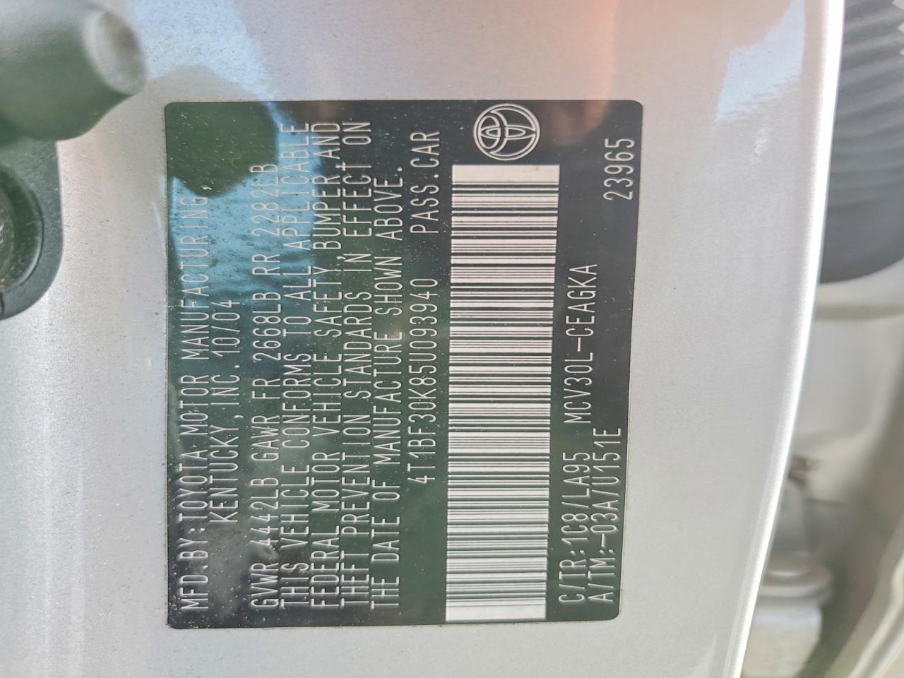2005 TOYOTA CAMRY XLE V6 photo 23