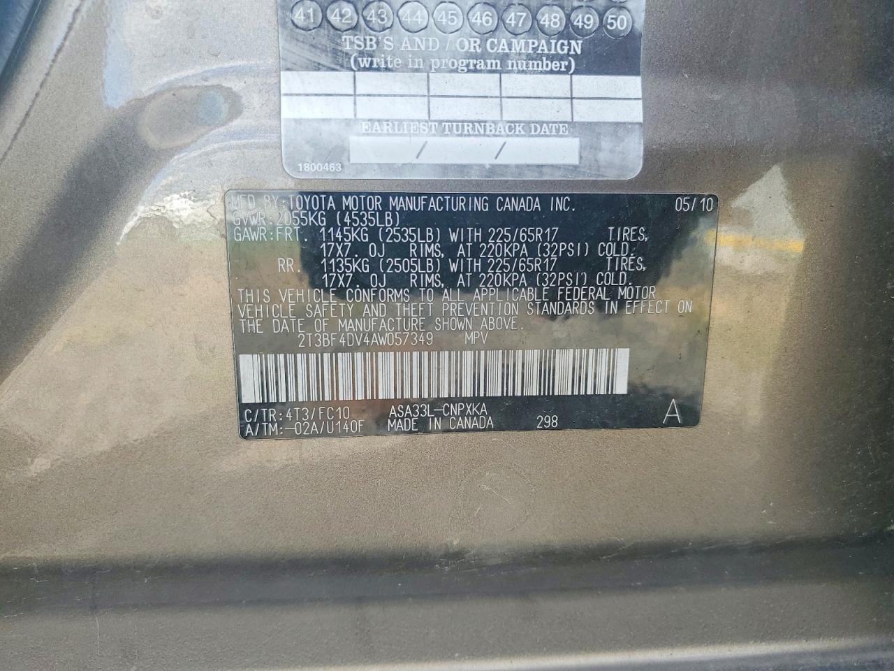2010 TOYOTA RAV4 BASE photo 12
