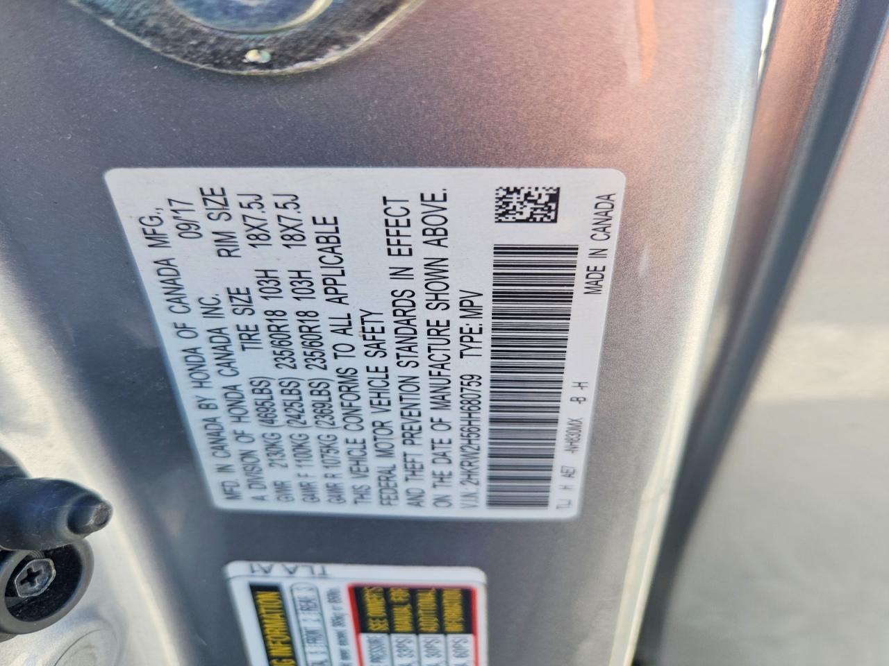 2017 HONDA CR-V EX photo 37