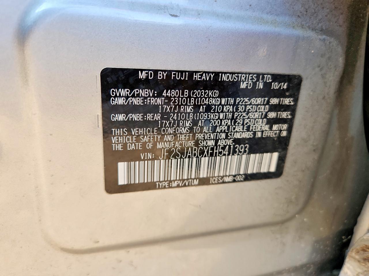 2015 SUBARU FORESTER 2.5I photo 34