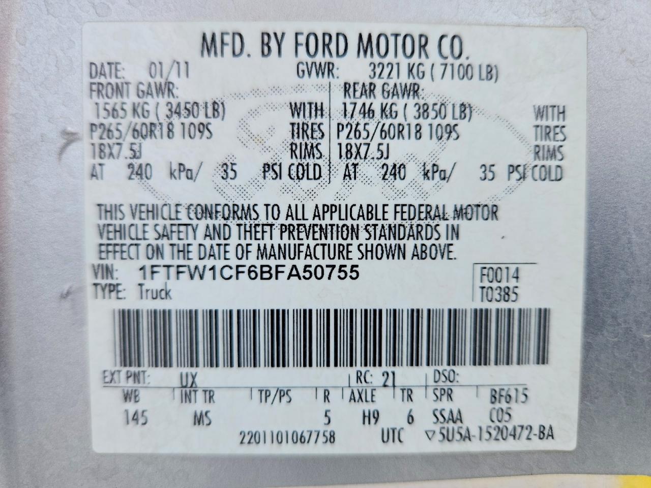 2011 FORD F150 SUPERCREW photo 25