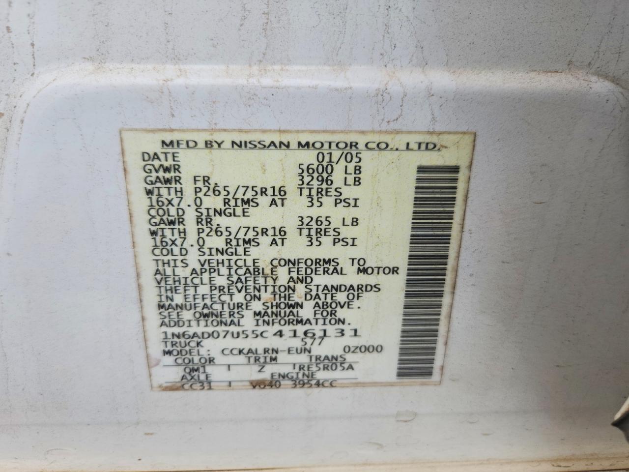 2005 NISSAN FRONTIER SE photo 23