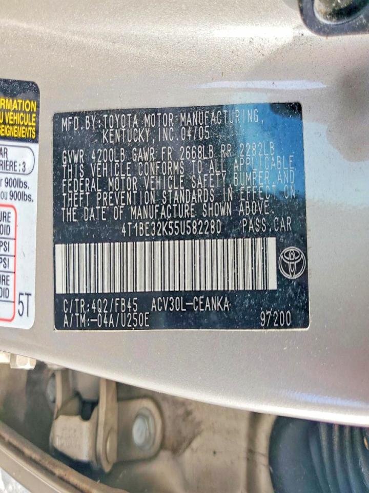 2005 TOYOTA CAMRY STANDARD photo 12