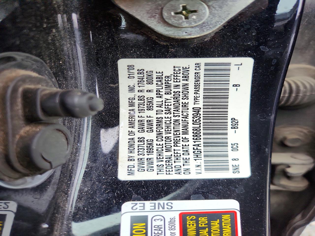 2008 HONDA CIVIC EX photo 12