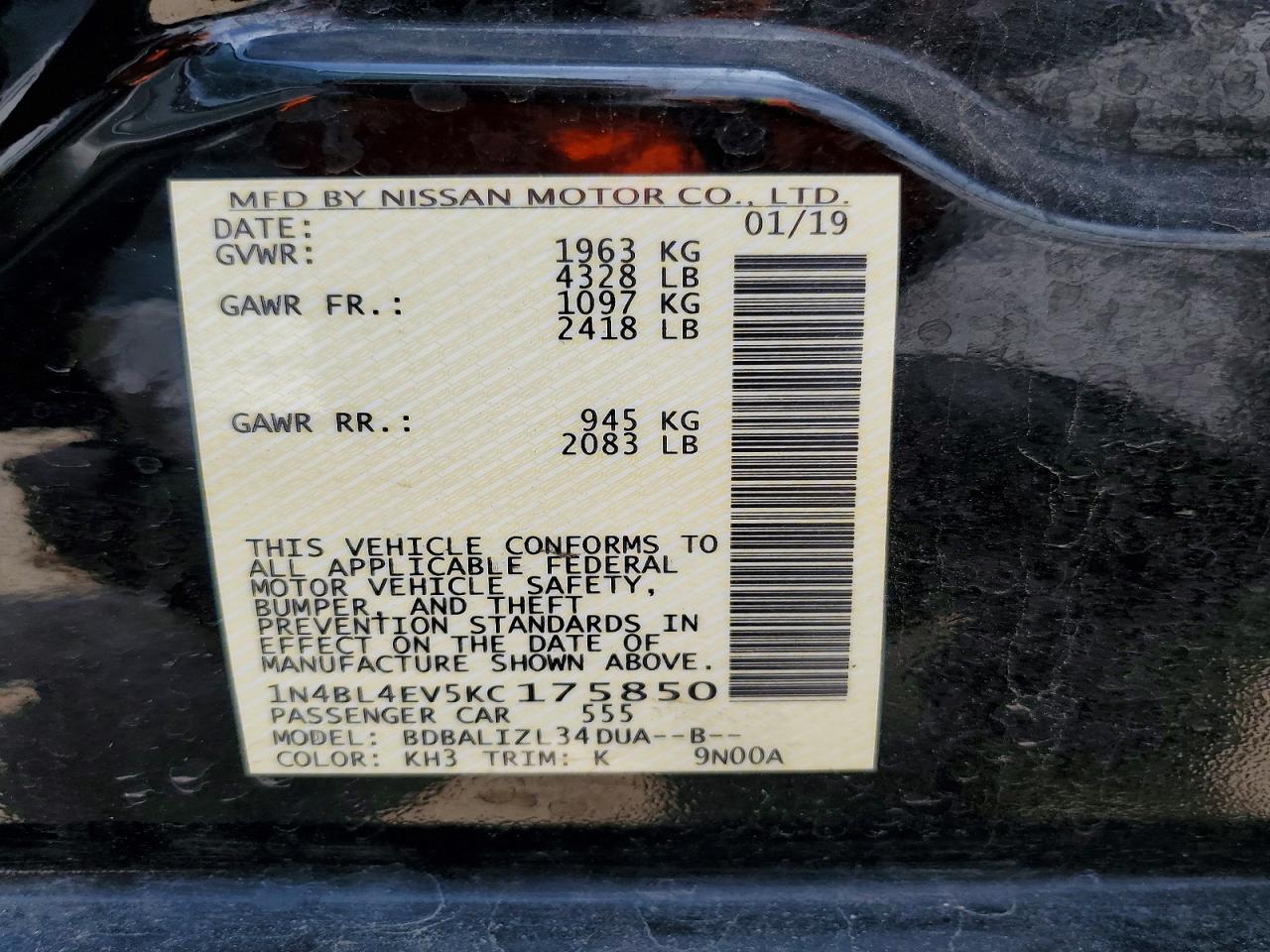 2019 NISSAN ALTIMA SL photo 34