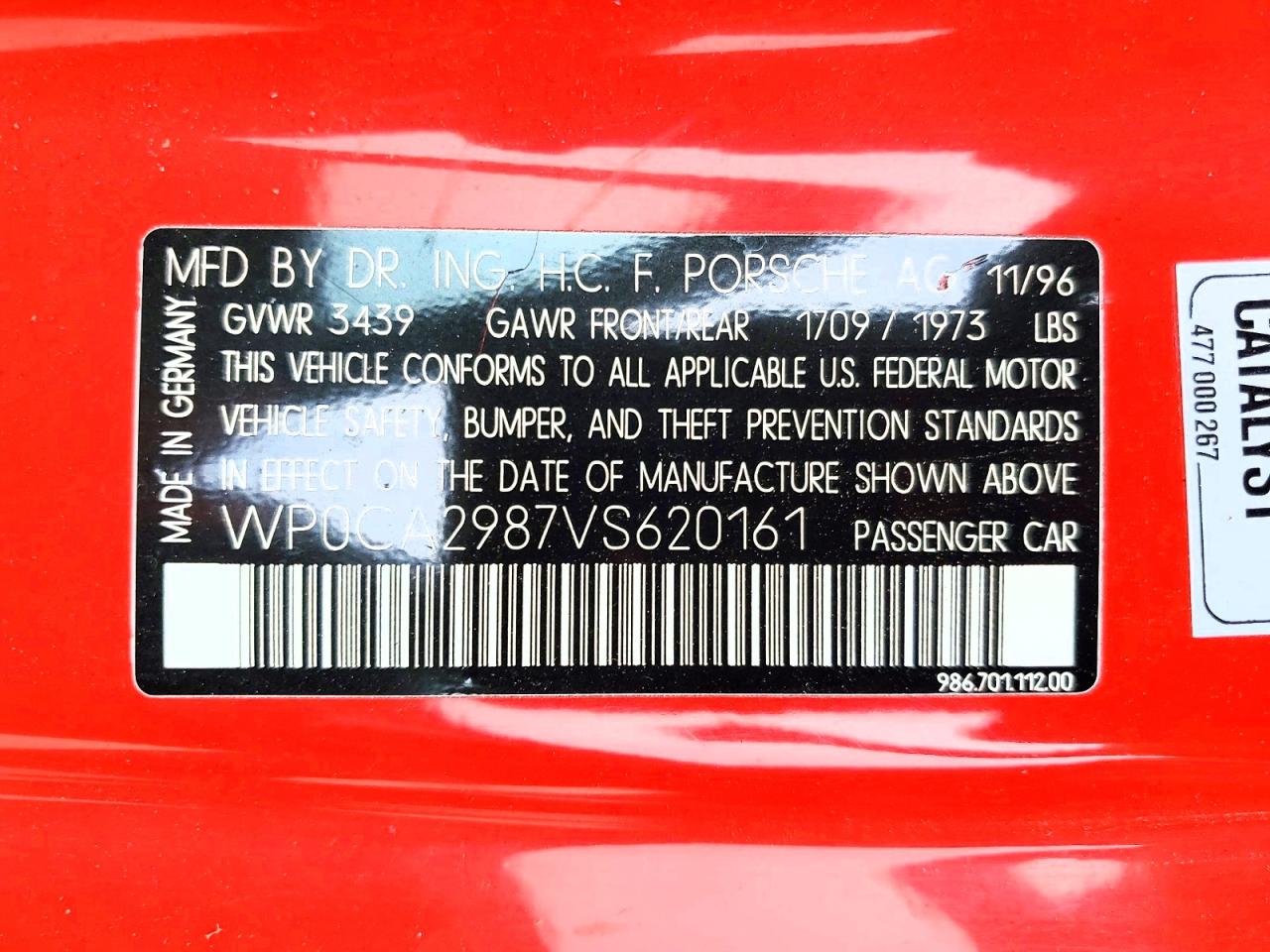 1997 PORSCHE BOXSTER photo 13