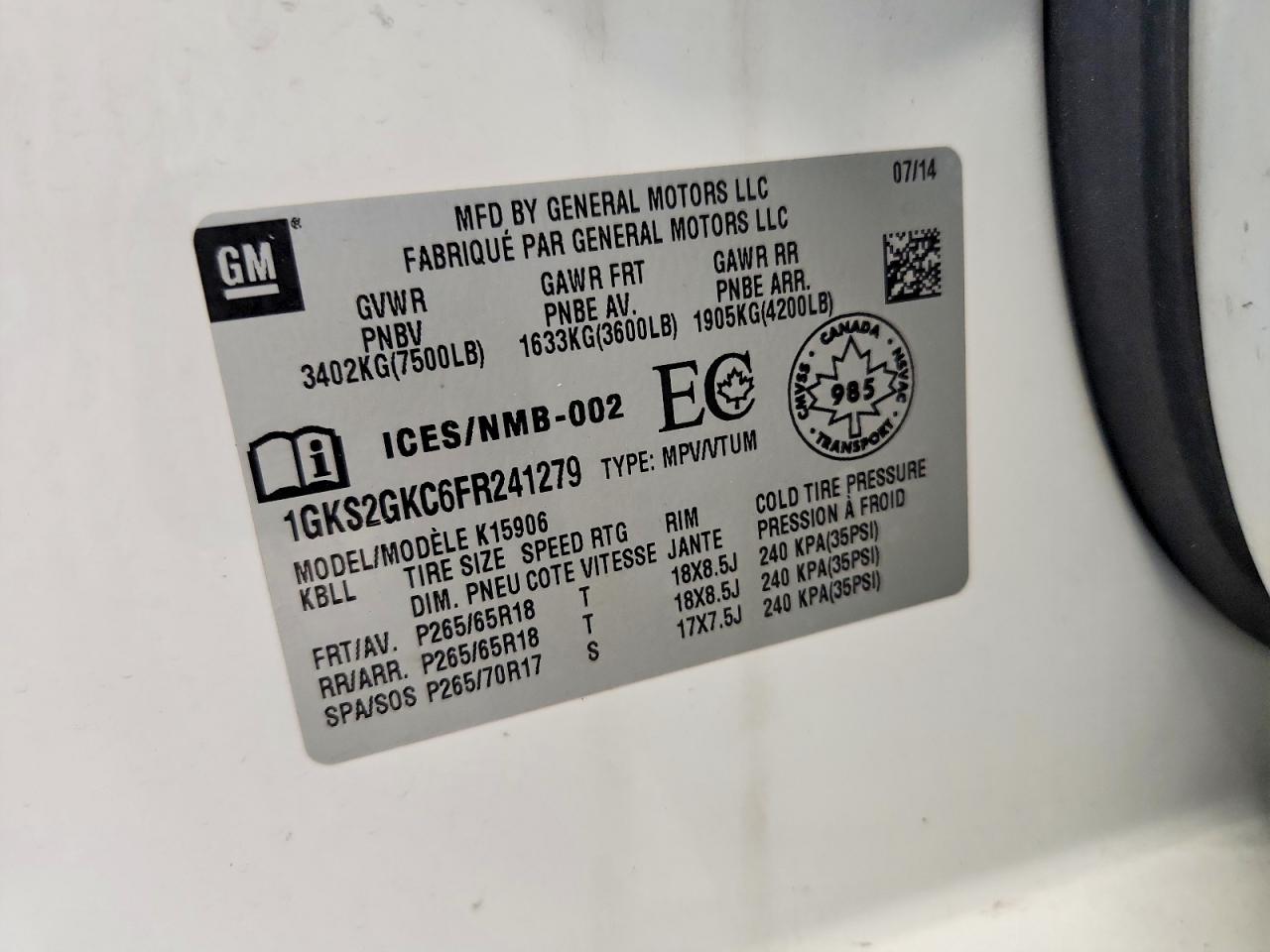 2015 GMC YUKON XL K1500 SLE photo 27