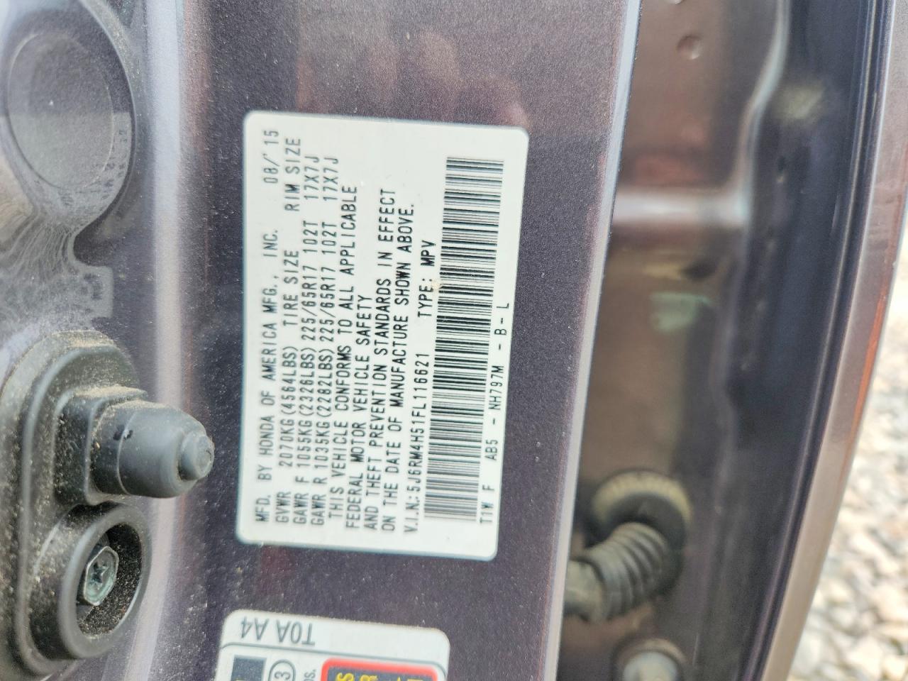 2015 HONDA CR-V EX photo 37