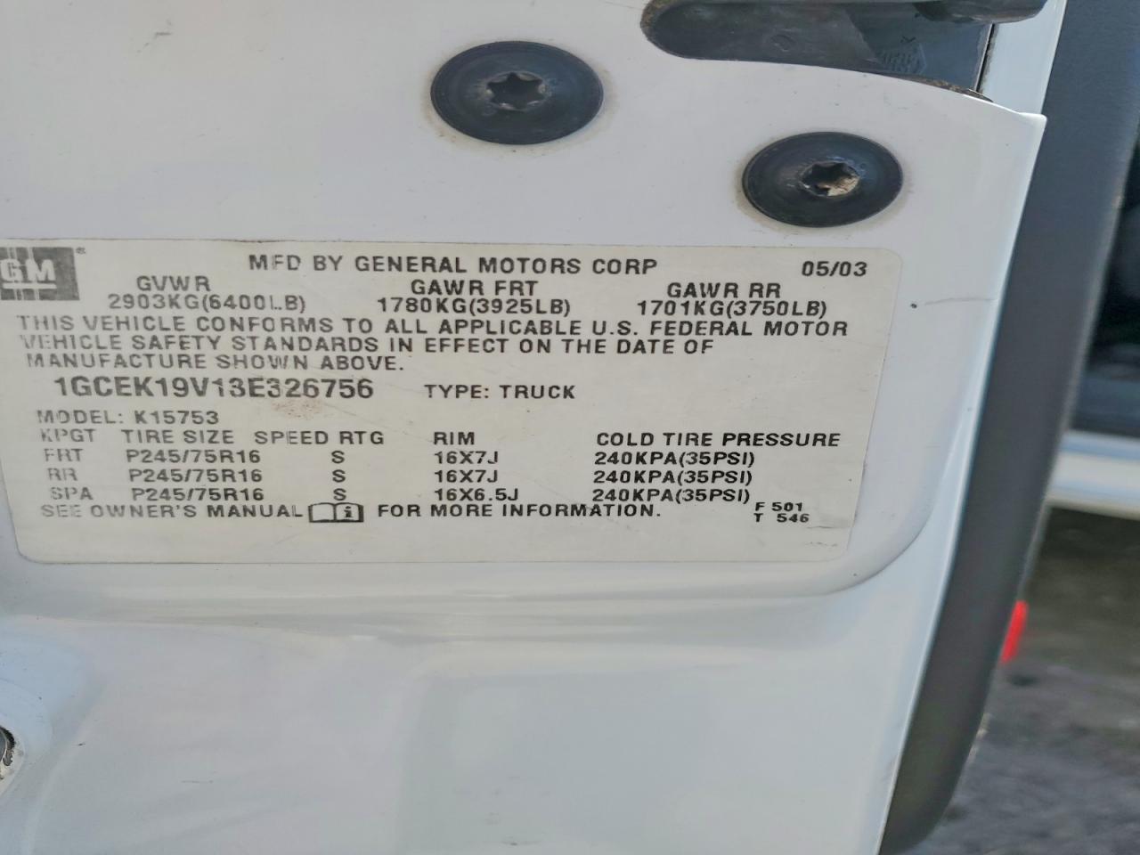 2003 CHEVROLET SILVERADO K1500 photo 13