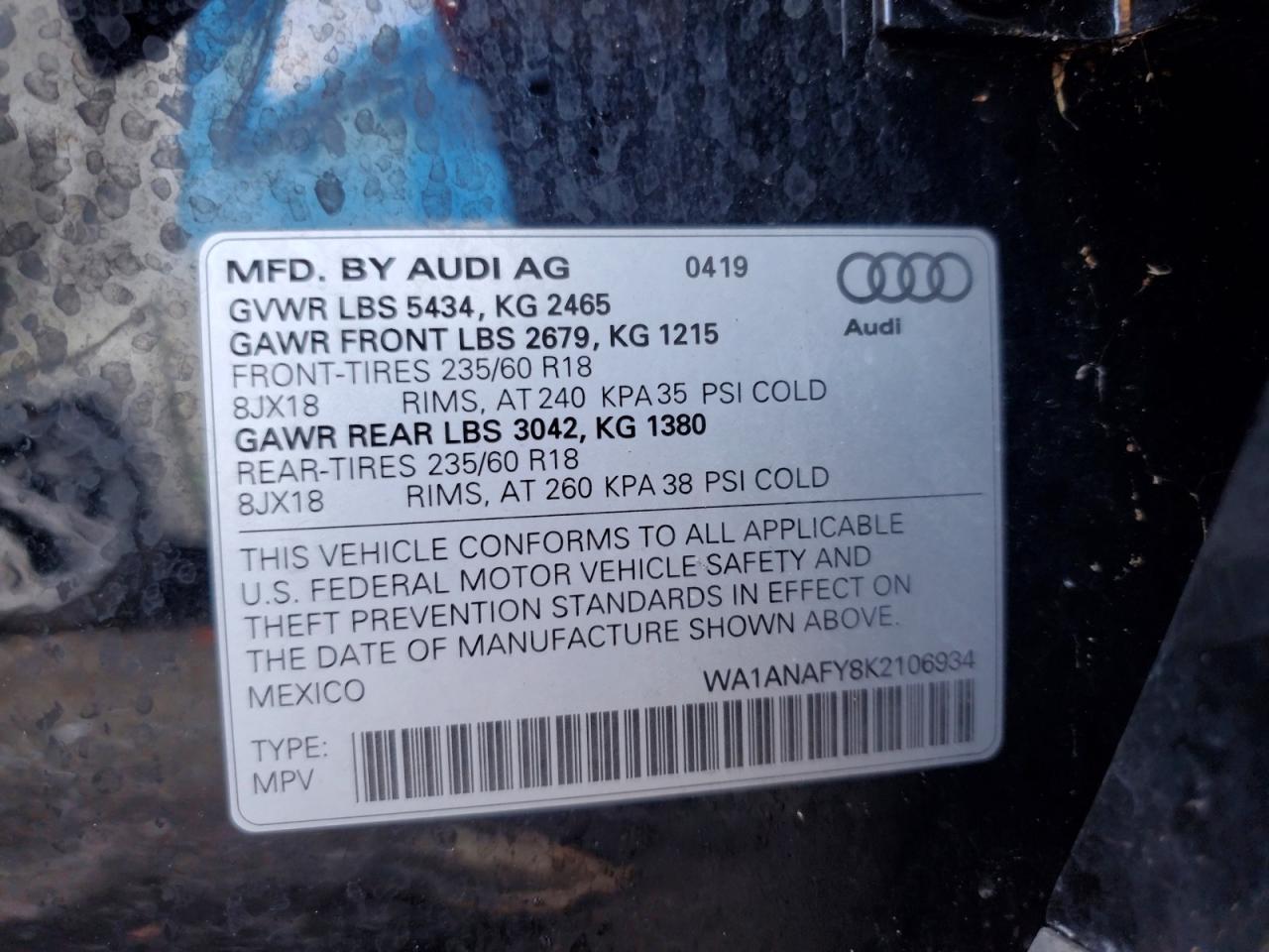 2019 AUDI Q5 PREMIUM photo 40