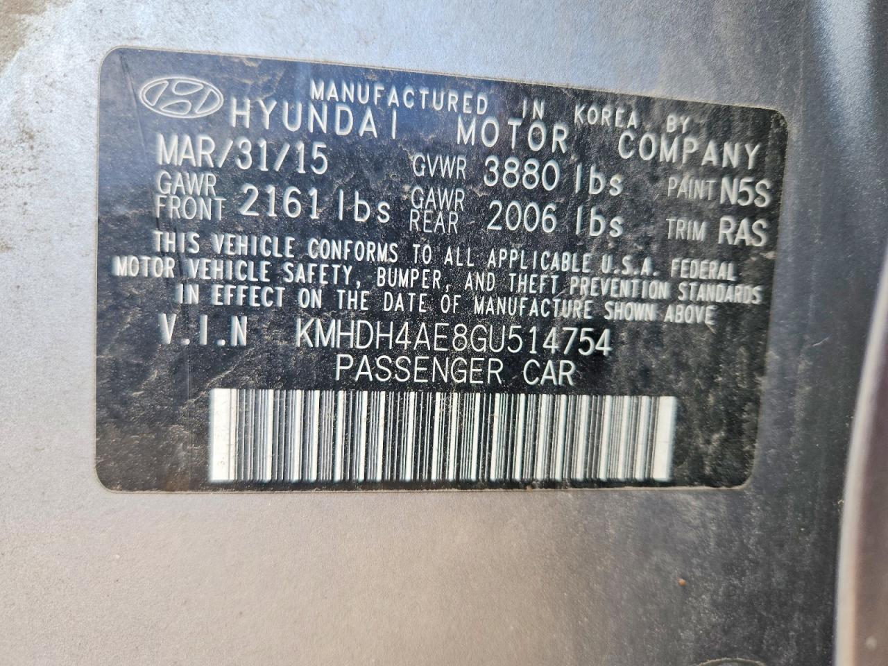 2016 HYUNDAI ELANTRA SE photo 23