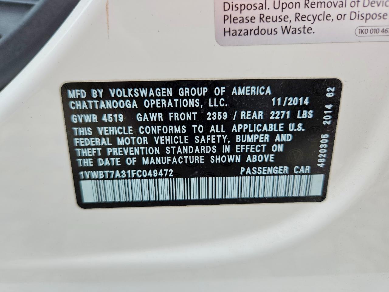 2015 VOLKSWAGEN PASSAT photo 23