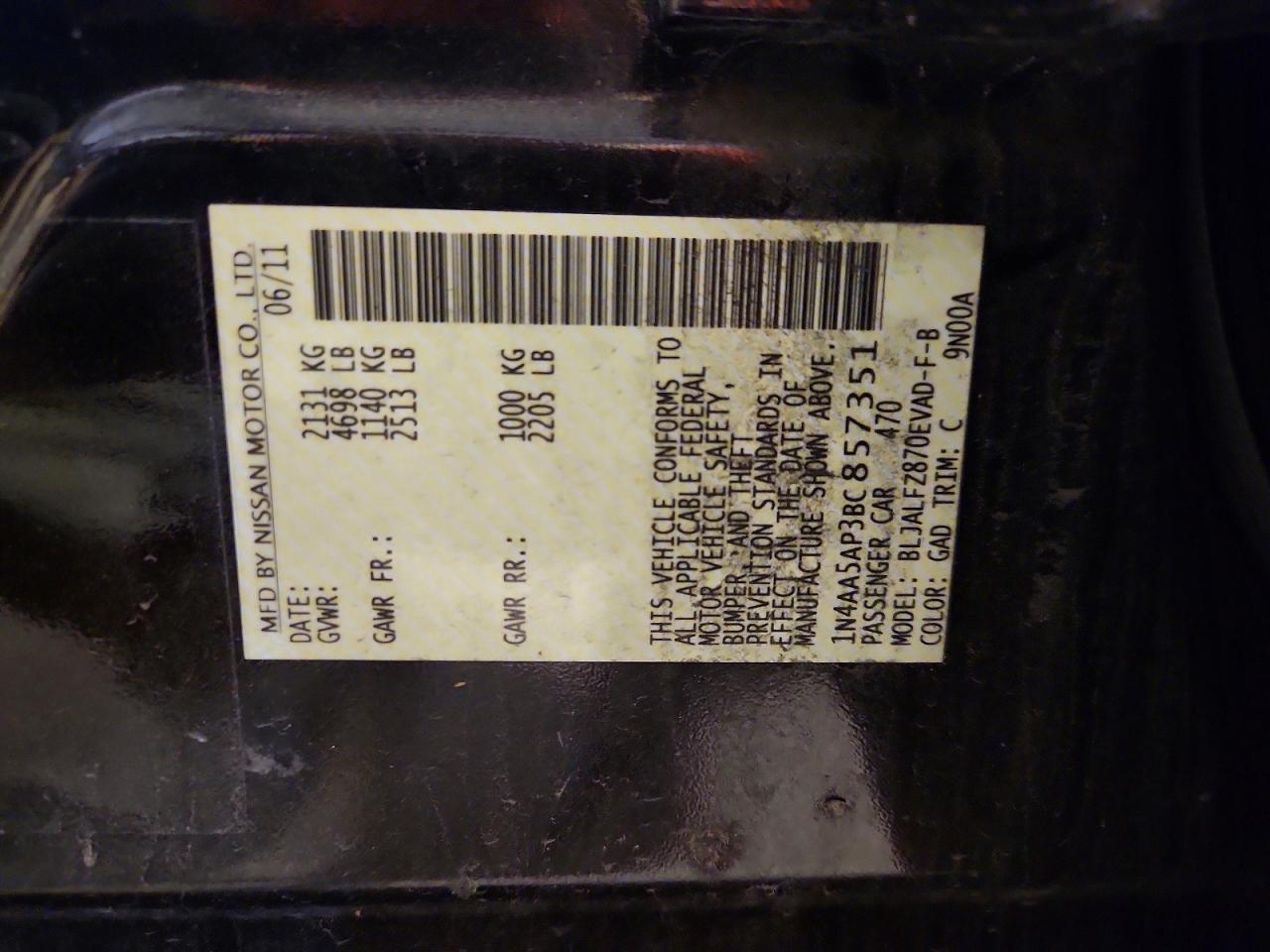 2011 NISSAN MAXIMA 3.5 S photo 13
