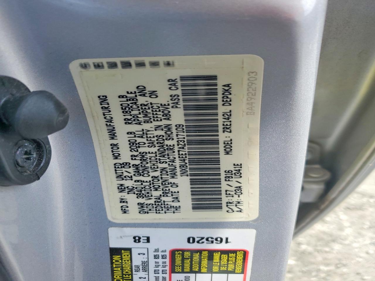 2010 TOYOTA COROLLA BASE photo 13