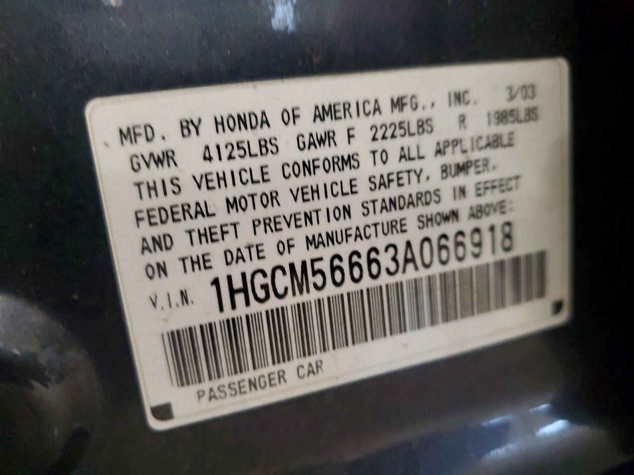 2003 HONDA ACCORD EX photo 23