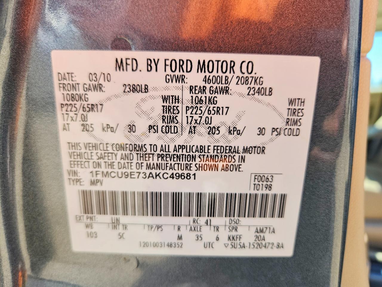 2010 FORD ESCAPE LIMITED photo 25